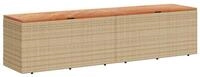 vidaXL Gartenbox Gartentruhe Beige 220x50x54 cm Poly Rattan nholz