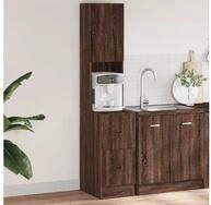 vidaXL Schrankmodule K&uuml;chenschrank Braun Eichen-Optik 35x50x180 cm Holzwerkstoff