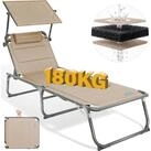 HOMECALL Gartenliege Sonnenliege AluLiege Liegestuhl Strandliege Liegen...