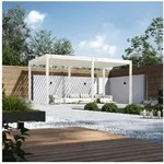Weide Pergola Classic Pavillon Terrassen&uuml;berdachung Aluminium 3 x 5,3 M wei&szlig;,