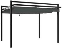 vidaXL Partyzelt Gartenpavillon mit Ausziehbarem Dach Anthrazit 3x3 m Aluminium