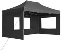vidaXL Partyzelt, Profi-Pavillon Faltbar mit W&auml;nden Aluminium 4,5&times;3m Anthrazit