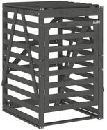 vidaXL M&uuml;lltonnenbox, M&uuml;lltonnenverkleidung Grau 84x90x128,5 cm Massivholz...