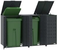 vidaXL M&uuml;lltonnenbox, M&uuml;lltonnenbox f&uuml;r 3 Tonnen Anthrazit 207x79x117 cm...