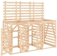 vidaXL M&uuml;lltonnenbox M&uuml;lltonnenbox f&uuml;r 3 Tonnen Massivholz Kiefer
