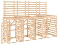 vidaXL M&uuml;lltonnenbox, M&uuml;lltonnenverkleidung f&uuml;r 4 Tonnen Massivholz Kiefer