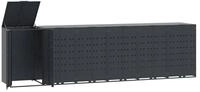 vidaXL M&uuml;lltonnenbox M&uuml;lltonnenbox f&uuml;r 6 Tonnen Anthrazit 414x79x117 cm Stahl