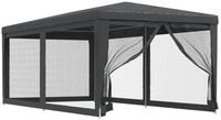 vidaXL Partyzelt, Pavillon mit 6 Mesh-Seitenw&auml;nden Anthrazit 3x6 m HDPE
