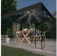 vidaXL Pavillon vidaXL Pavillon mit LED-Lichterkette 3x3 m Anthrazit