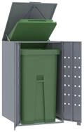 vidaXL M&uuml;lltonnenbox, M&uuml;lltonnenbox f&uuml;r 1 Tonne Grau 69x79x117 cm Stahl