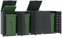 vidaXL M&uuml;lltonnenbox, M&uuml;lltonnenbox f&uuml;r 4 Tonnen Anthrazit 276x79x117 cm...