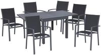 Garden Pleasure Garten-Essgruppe ELENA, (7-tlg), mit ausziehbarem Tisch