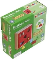 Vedes Greifspielzeug SpielMaus Holz Steckbox 15 Steine, ca. 16,5x16,5x6,5 cm, ab 12