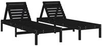 vidaXL Gartenliege, Sonnenliegen 2 Stk. Schwarz 199,5x60x74 cm Massivholz Kiefer