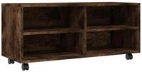 vidaXL TV-Schrank TV-Board mit Rollen R&auml;uchereiche 90x35x35 cm Holzwerkstoff