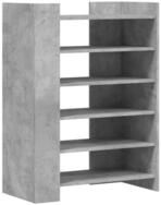 vidaXL Schuhregal Schuhschrank Betongrau 74,5x37,5x100 cm Holzwerkstoff, 1-tlg.