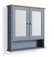 Vicco Badezimmerspiegelschrank Bianco, Grau, 56 x 58 cm (1-St)