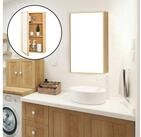 en.casa Spiegelschrank Ikorfat Badezimmer Schrank Bambus 60,5 x 35 x 14 cm Natur