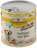 LANDFLEISCH Classic Gefl&uuml;gel mit Reis 800 g - 6 St&uuml;ck, Nassfutter f&uuml;r: Hund