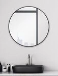 Talos Badspiegel Black Circle (Komplett-Set), Durchmesser: 60 cm