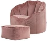 icon Sitzsack Sessel aus Samt &bdquo;Sirena&ldquo; mit Hocker (Spar-Set, 1 x Sitzsack,...