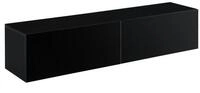 en.casa H&auml;ngeschrank &raquo;Evaton&laquo; TV Lowboard 140cm, 2 Ablagef&auml;cher, Schwarz,