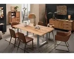SIT Esstisch Lille Wildeiche Massivholz mit modernem Metall-Kufengestell,...