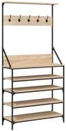 vidaXL Kleiderst&auml;nder Kleiderst&auml;nder mit Schuhablage Sonoma-Eiche 90x34x184 cm, (1