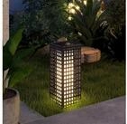 Outsunny LED Solarleuchte Solarlampen Rattan mit Lichtsensor, Aufladbar Outdoor