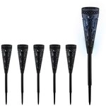 relaxdays LED Solarleuchte Solarlampen-Set mit Lichteffekt, 6er Pack