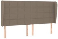 vidaXL Bett Kopfteil mit Ohren Taupe 183x23x118/128 cm Stoff (1-tlg)