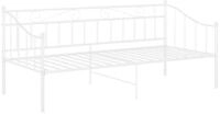 vidaXL Bett Schlafsofa Bettgestell Wei&szlig; Metall 90x200 cm