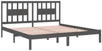 vidaXL Bettgestell 200 x 200 cm Massivholzbett Grau Kiefer 200x200 cm Bett