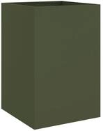 vidaXL Pflanzk&uuml;bel, Pflanzkasten Olivgr&uuml;n 52x48x75 cm Kaltgewalzter Stahl