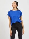 Vila Kurzarmshirt VIELLETTE S/S SATIN TOP - NOOS Kunstfaser, regular fit