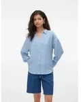 Vero Moda Langarmbluse VMMELANEY QUEENY LS SHIRT WVN NOOS Kunstfaser, loose fit...