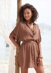 LASCANA Longbluse mit Knopfleiste, Kurzarmbluse, Blusenkleid, sommerlich
