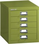 Bisley Aktenschrank Schubladenschrank Basis A4 5 Sch&uuml;be Gr&uuml;n