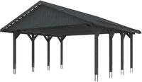 Skanholz Doppelcarport Wallgau, BxT: 620x600 cm, 215 cm Einfahrtsh&ouml;he, mit