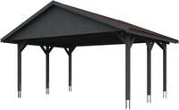 Skanholz Doppelcarport Wallgau, BxT: 620x500 cm, 215 cm Einfahrtsh&ouml;he, mit...
