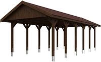 Skanholz Einzelcarport Wallgau, BxT: 430x900 cm, 215 cm Einfahrtsh&ouml;he, mit...