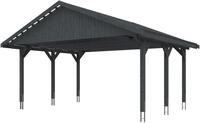 Skanholz Doppelcarport Wallgau, BxT: 620x500 cm, 215 cm Einfahrtsh&ouml;he, mit