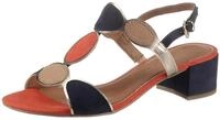 Sandalette MARCO TOZZI, Damen, Gr. 39, blau (navy, kombiniert), Lederimitat, Textil,