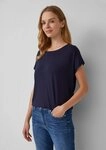 s.Oliver Kurzarmshirt T-Shirt Flie&szlig;endes Jersey-Shirt mit &uuml;berschnittenen...
