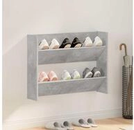 vidaXL Schuhschrank vidaXL Wand-Schuhschrank Betongrau 80x18x60 cm Holzwerkstoff