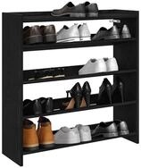 vidaXL Schuhschrank Schuhregal Schwarz 80x25x81 cm Holzwerkstoff