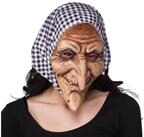 Boland Verkleidungsmaske Halloween Latex Maske 'Hexe' mit Kopftuch