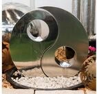 K&ouml;hko Gartenbrunnen "YIN Yang" mit LED Rund ca. &Oslash; 48 CM Springbrunnen aus Edelstahl