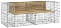 vidaXL Gartenbank, Outdoor Bank aus Gabionen 184x71x65,5 cm Kiefernholz...