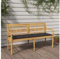 vidaXL Gartenbank vidaXL Batavia-Bank mit Anthrazit Kissen 150 cm Massivholz...